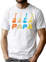 Vintage Retro Bass Guitar Papa Shirt Funny Dad T-Shirt for Men & Women, T-Shirts Graphic Tee - White