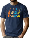Vintage Retro Bass Guitar Papa Shirt Funny Dad T-Shirt for Men & Women, T-Shirts Graphic Tee - Navy