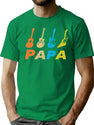 Vintage Retro Bass Guitar Papa Shirt Funny Dad T-Shirt for Men & Women, T-Shirts Graphic Tee - Green