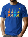 Vintage Retro Bass Guitar Papa Shirt Funny Dad T-Shirt for Men & Women, T-Shirts Graphic Tee - Blue