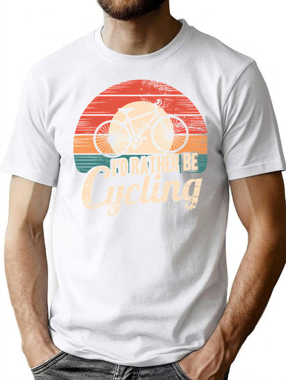 Vintage Retro Bicycle Funny Cyclist - I'D Rather Be Cycling T-Shirt for Men & Women, T-Shirts Graphic Tee - Black