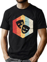 Vintage Retro Drama Masks T-Shirt for Men & Women, T-Shirts Graphic Tee - Green