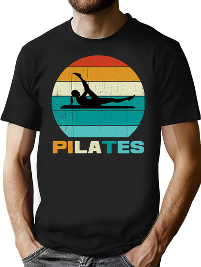 Vintage Retro Pilates Best Funny Gift For Pilates Lovers T-Shirt for Men & Women, T-Shirts Graphic Tee - Black