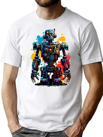 Vintage Robot T-Shirt for Men & Women, T-Shirts Graphic Tee - Black