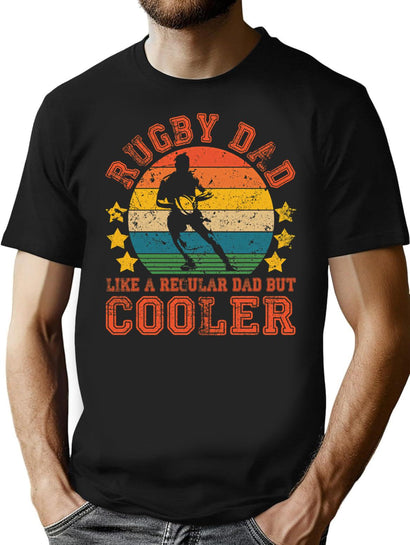 Vintage Rugby Dad Funny Rugby Player Father'S Day Gift T-Shirt for Men & Women, T-Shirts Graphic Tee - Black