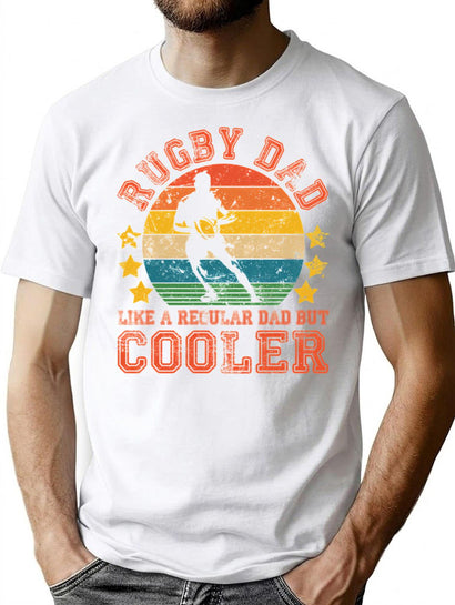 Vintage Rugby Dad Funny Rugby Player Father'S Day Gift T-Shirt for Men & Women, T-Shirts Graphic Tee - Black