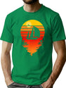 Vintage Sailing Sail Boat Sunset Retro Sailboat T-Shirt for Men & Women, T-Shirts Graphic Tee - Green