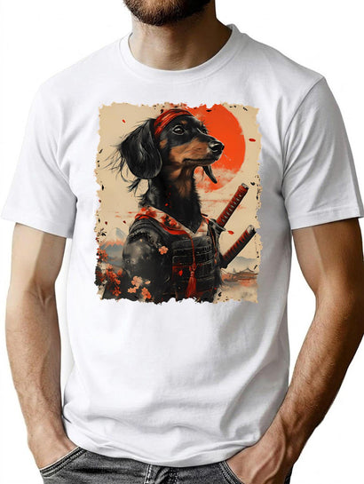 Vintage Samurai Dachshund T-Shirt T-Shirt for Men & Women, T-Shirts Graphic Tee - Black