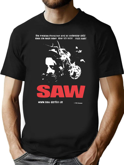Vintage Saw 2004 Movie Promo T-Shirt for Men & Women, T-Shirts Graphic Tee - Black