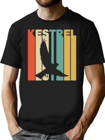Vintage Style Kestrel Silhouette Shirt T-Shirt for Men & Women, T-Shirts Graphic Tee - Black
