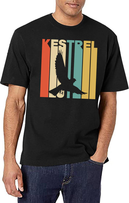 Vintage Style Kestrel Silhouette Shirt T-Shirt for Men & Women, T-Shirts Graphic Tee - Black