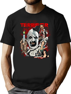 Vintage Terrifier Clown T-Shirt for Men & Women, T-Shirts Graphic Tee - Black