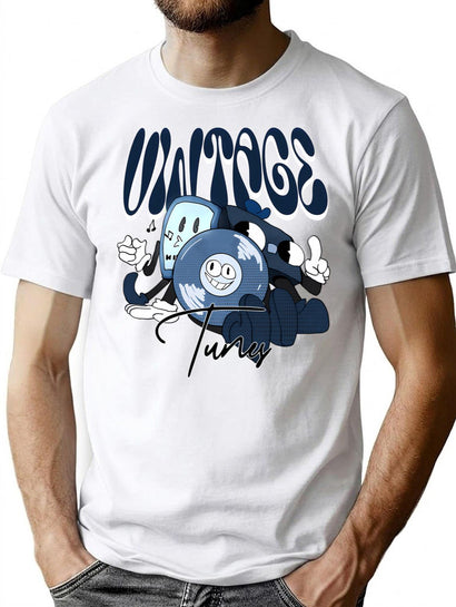 Vintage Tunes T-Shirt for Men & Women, T-Shirts Graphic Tee - Black