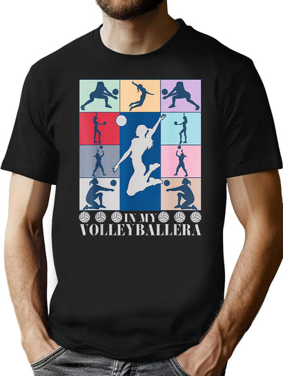 Vintage Volleyball Sport Game Day In My Volleyball Era T-Shirt for Men & Women, T-Shirts Graphic Tee - Black