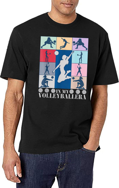 Vintage Volleyball Sport Game Day In My Volleyball Era T-Shirt for Men & Women, T-Shirts Graphic Tee - Black