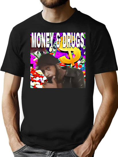 Viper Money Drugs Bootleg Graphic T-Shirt - Black
