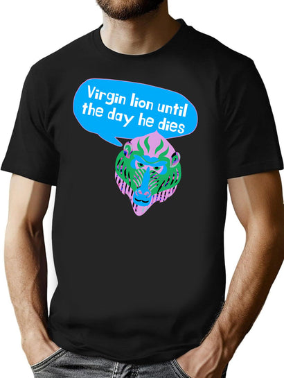 Virgin Lion - Bootleg Weird Bad Translation Bootleg Graphic T-Shirt - Black