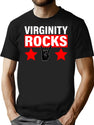 Virginity Rocks Hand Sign Premium Heavyweight Cotton T-Shirt - Black