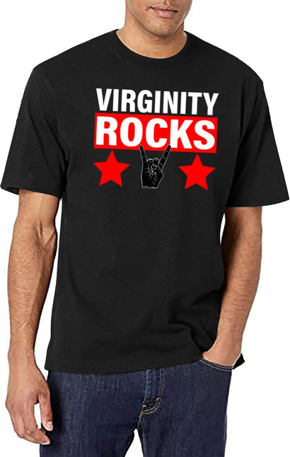 Virginity Rocks Hand Sign Black T-Shirt - Black