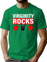 Virginity Rocks Hand Sign Premium Heavyweight Cotton T-Shirt - Green