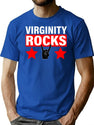 Virginity Rocks Hand Sign Premium Heavyweight Cotton T-Shirt - Blue