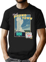 Visit Pound Town Funny Vintage Travel Poster T-Shirt for Men & Women, T-Shirts Graphic Tee - Black