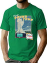 Visit Pound Town Funny Vintage Travel Poster T-Shirt for Men & Women, T-Shirts Graphic Tee - Green