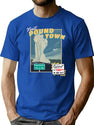 Visit Pound Town Funny Vintage Travel Poster T-Shirt for Men & Women, T-Shirts Graphic Tee - Blue