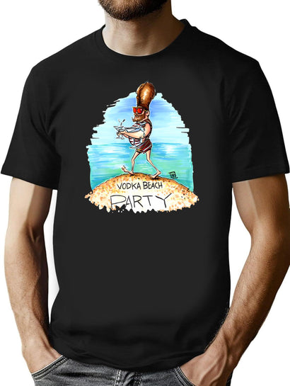 Vodka Beach Party T-Shirt for Men & Women, T-Shirts Graphic Tee - Black