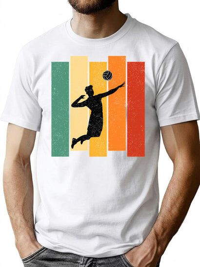 Volleyball Vintage Retro Sports Style Volleyball Lover For Women Men - T-Shirt for Men & Women, T-Shirts Graphic Tee - Black
