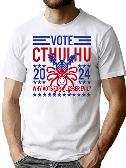 Vote Cthulhu 2024 Funny Election Lovecraftian Gift T-Shirt for Men & Women, T-Shirts Graphic Tee - Black