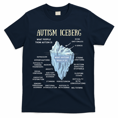 Wo Accept Understand Love Autism Awareness Autism Iceberg V-Neck T-Shirt