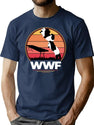 WWF Wrestling Pandas T-Shirt for Men & Women, T-Shirts Graphic Tee - Navy