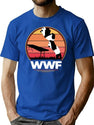 WWF Wrestling Pandas T-Shirt for Men & Women, T-Shirts Graphic Tee - Blue