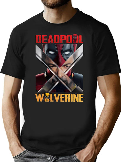 Wacky Ddeaddpoolwolverine Bootleg Graphic T-Shirt - Black