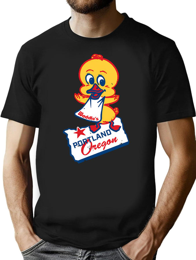 Waddles Restaurant_70S T-Shirt for Men & Women, T-Shirts Graphic Tee - Black