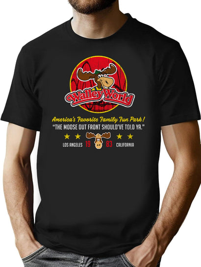Walley World Moose Park'S Closed Worn T-Shirt for Men & Women, T-Shirts Graphic Tee - Black