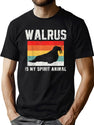 Walrus Retro Vintage T-Shirt for Men & Women, T-Shirts Graphic Tee - Green