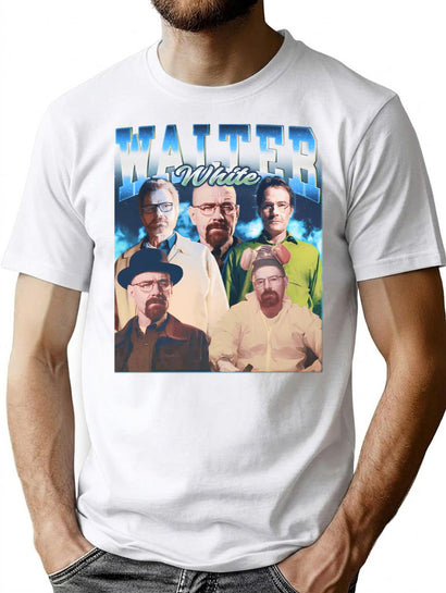 Walter White Vintage 90S Rap Style Walter White Bootleg Fan Bootleg Graphic T-Shirt - Black