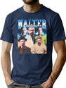 Walter White Vintage 90S Rap Style Walter White Bootleg Fan Bootleg Graphic T-Shirt - Navy