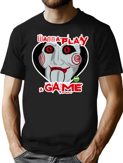 Wanna Play A Game (1) T-Shirt for Men & Women, T-Shirts Graphic Tee - Black