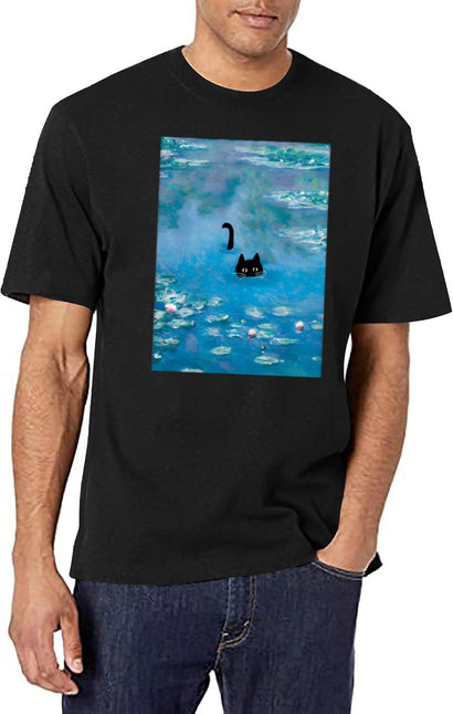Waterlily T-Shirt for Men & Women, T-Shirts Graphic Tee - Black