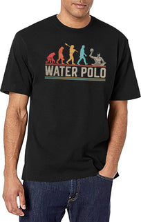 Waterpolo Evolution Water Polo Funny Swimmer Water Ball T-Shirt for Men & Women, T-Shirts Graphic Tee - Black