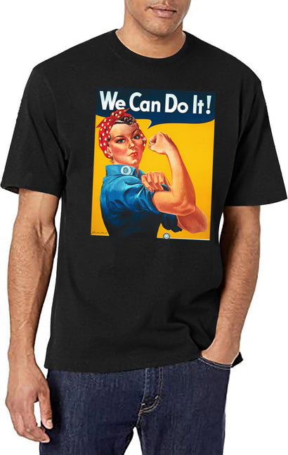 We Can Do It T-Shirt for Men & Women, T-Shirts Graphic Tee - Black