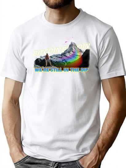 We'Re Still In The Dip Crypto Quote Btc Bootleg Graphic T-Shirt - Black