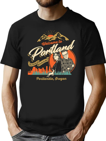 Welcome to Portlandia T-Shirt for Men & Women, T-Shirts Graphic Tee - Black