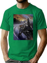 Werewolf Riding Motorcycle Meme T-Shirt for Men & Women, T-Shirts Graphic Tee - Green