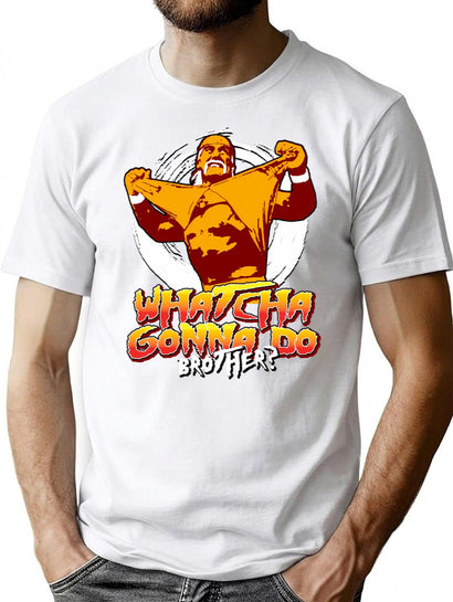 Whatcha Gonna Do Brother Red T-Shirt for Men & Women, T-Shirts Graphic Tee - Black