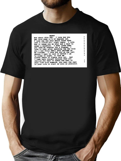When Harry Met Sally Script T-Shirt for Men & Women, T-Shirts Graphic Tee - Black