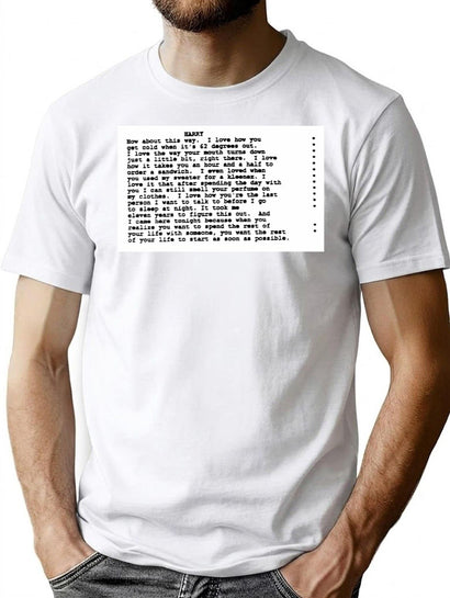 When Harry Met Sally Script T-Shirt for Men & Women, T-Shirts Graphic Tee - Black